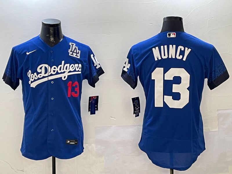 Men Los Angeles Dodgers #13 Muncy Blue City Edition Elite Nike 2025 MLB Jersey style 5